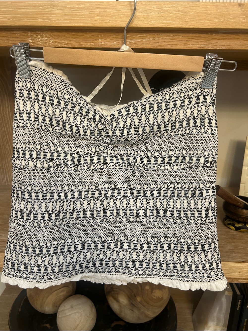 Anthropologie Black & White Strapless Knit Tube Top